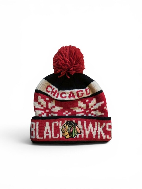 Reebok Other - Chicago Blackhawks NHL Reebok Faceoff Collection Lined Beanie Hat with Pom Pom